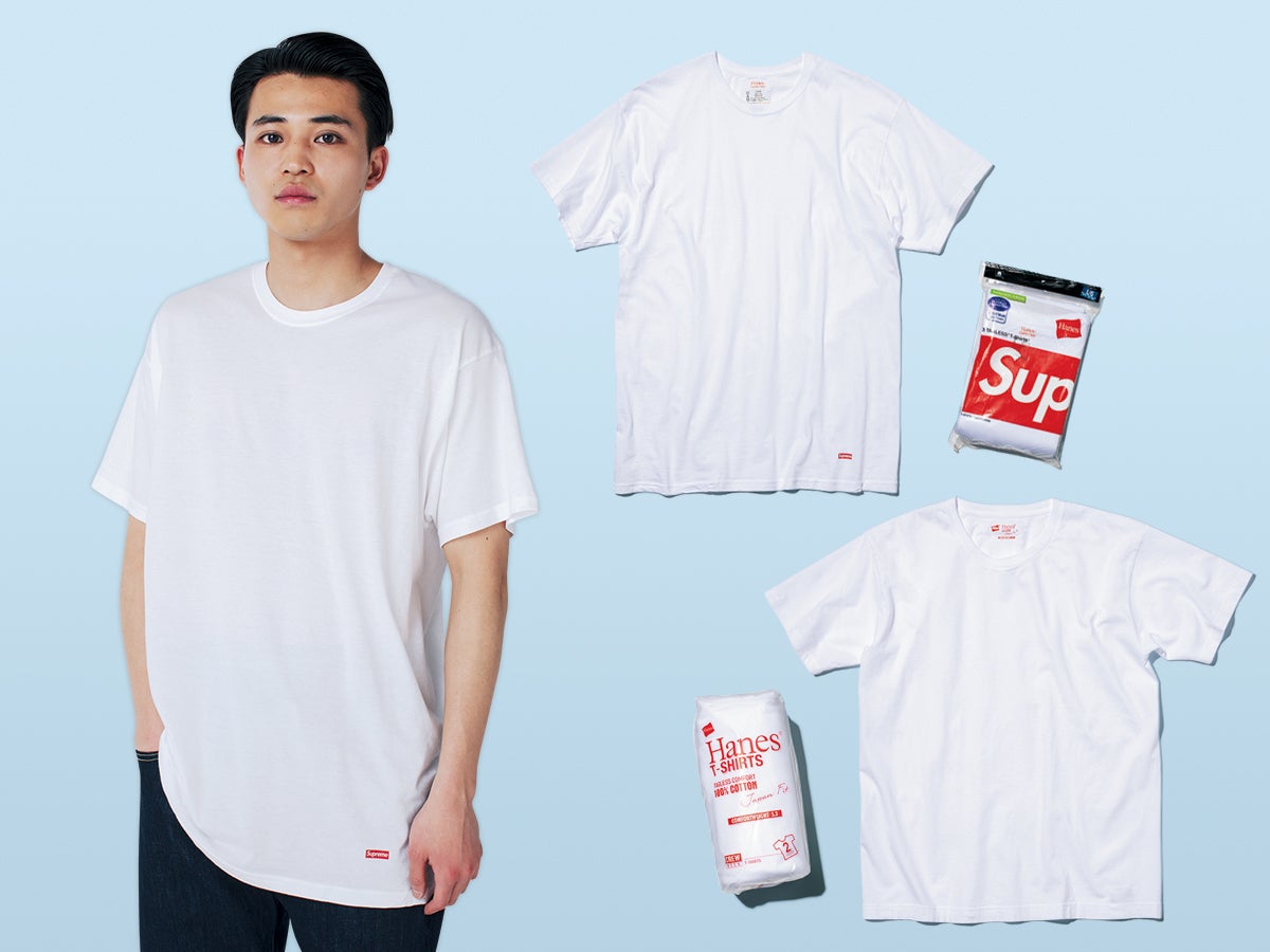 supreme ヘインズ Tシャツ 白黒　１枚ずつ合計２枚  送料無料  L