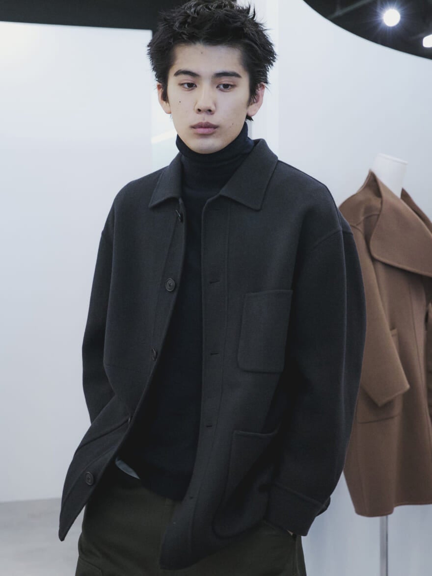 UNIQLO +J Fall/Winter Collection 2021　ユニクロ　ジル・サンダー　ウールブレンドオーバーサイズシャツジャケット　稲井 孝太朗