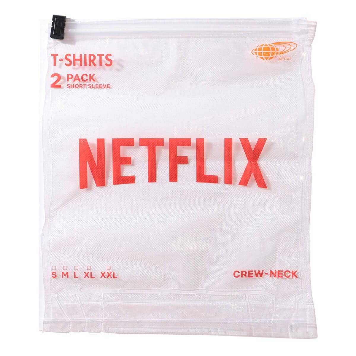 Netflix × BEAMS　ネットフリックス × ビームス　LOGO T-SHIRT（2PACK）¥7,700　２