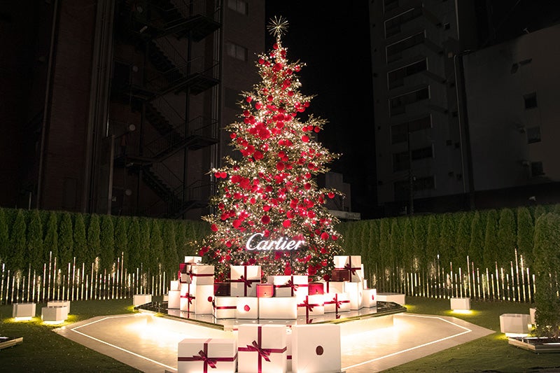 表参道交差点　カルティエ　Cartier　クリスマスツリー　イルミネーション　The Reflecting Garden