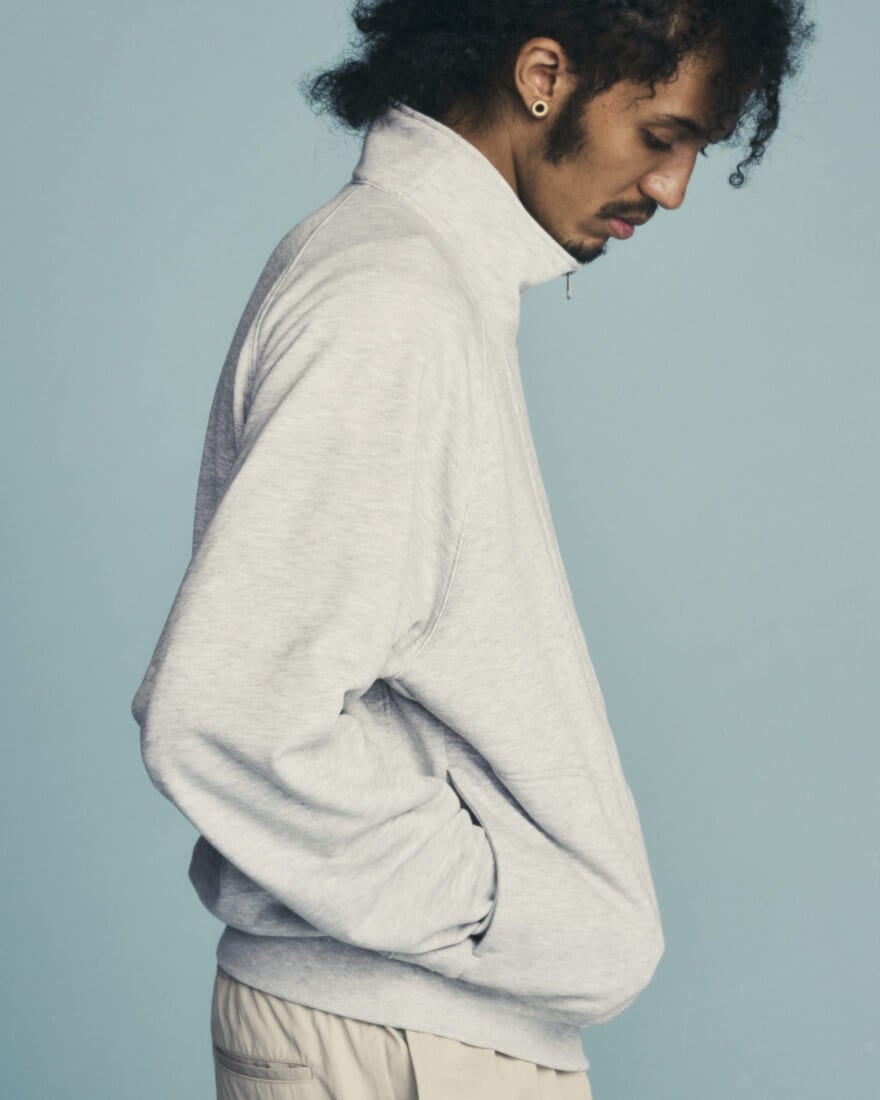 ダイワ ピア39 レショップ 22年春夏別注コレクション 第1弾 DAIWA PIER39 for L’ECHOPPE 2022 Spring Summer 1st Collection EX HIGH NECK ZIP SWEAT (Grey) ¥18,700 1