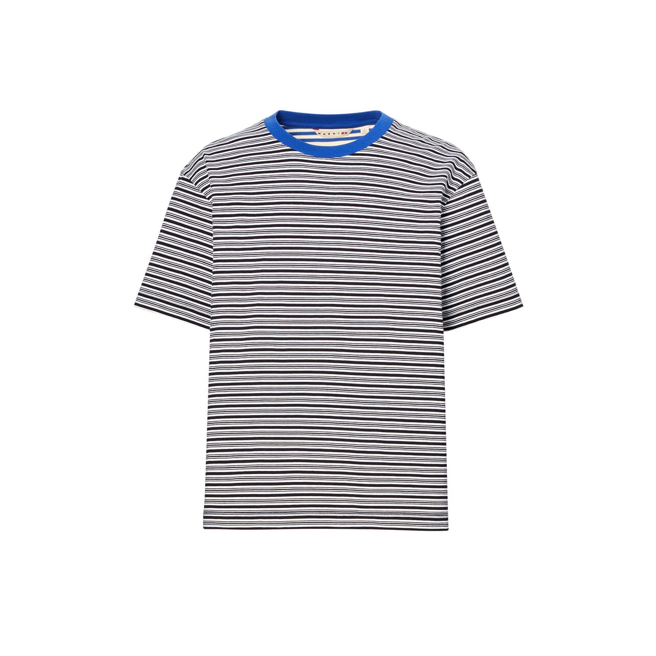 ユニクロ　マルニ　フランチェスコ・リッソ　初コレボレーション　全貌　UNIQLO and MARNI　クルーネックTシャツ ￥1,990　ボーダーブルー