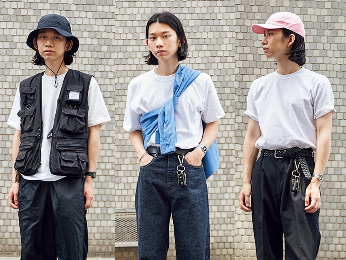 【超簡単】ヘインズやキャンバーの定番白Tシャツが＋１アイテムでこんなにオシャレに！夏服スタイリングテクSNAP＃１