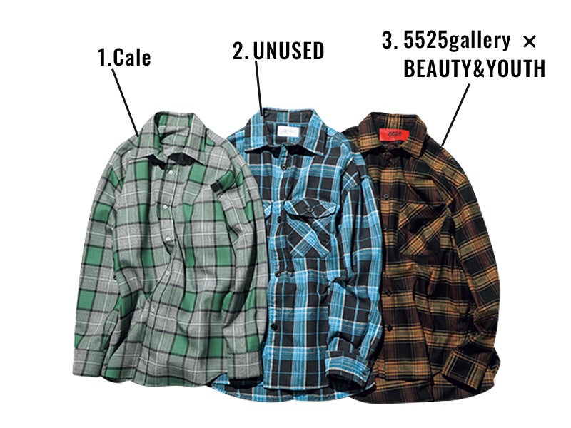 チェックシャツ　Cale　UNUSED　5525gallery × BEAUTY&YOUTH