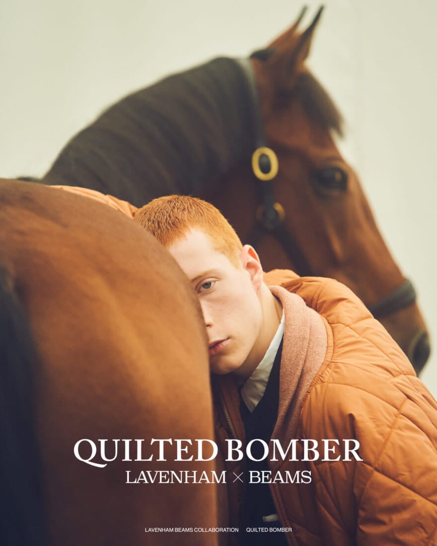 ラベンハム ビームス コラボ ジャケット LAVENHAM × BEAMS 『QUILTED BOMBER』 ブラウン