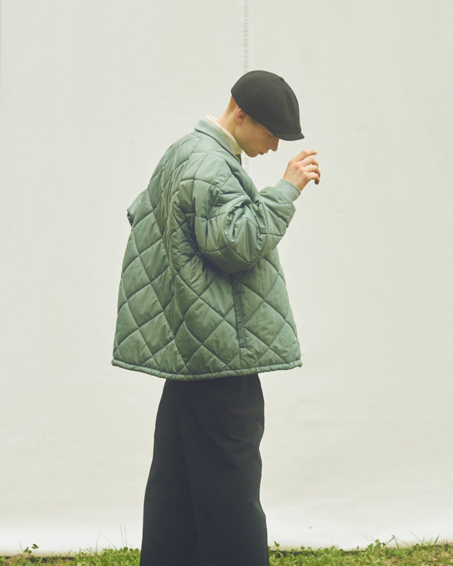 ラベンハム　ビームス　コラボ　ジャケット　LAVENHAM × BEAMS　『QUILTED BOMBER』 　オリーブ