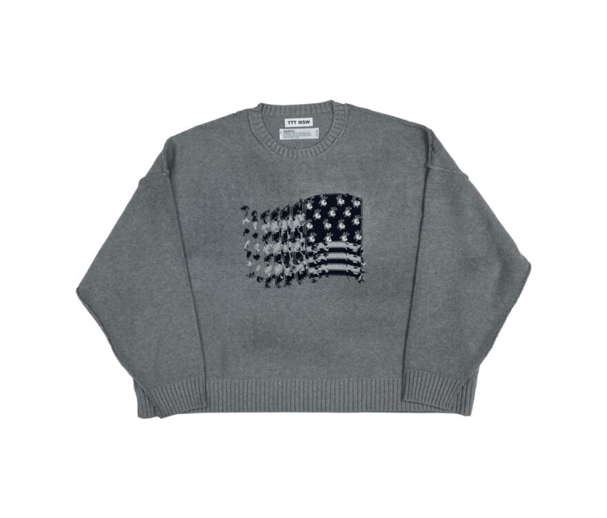 American Pullover Knit with Flower　ダイリク　グレー