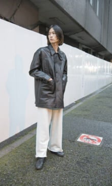 [小方 蒼介] 「ビッグなレザージャケット×スウェットパンツのアンバランスな組み合わせがお気に入り！」【メンズノンノモデルの私服スナップ】