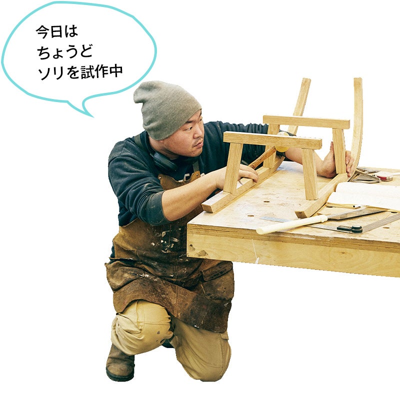 今日はちょうどソリを試作中