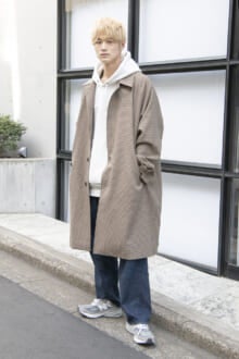 [中川 大輔] 「ニューバランスでGUのビッグなコートをほどよくスポーティに！」【メンズノンノモデルの私服スナップ】