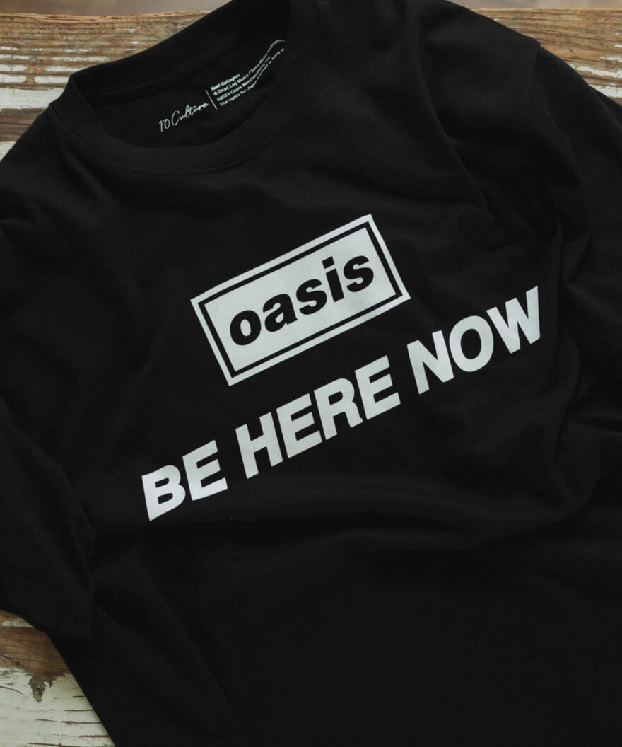 オアシスのプリントTシャツ「Be Here Now」のプリント