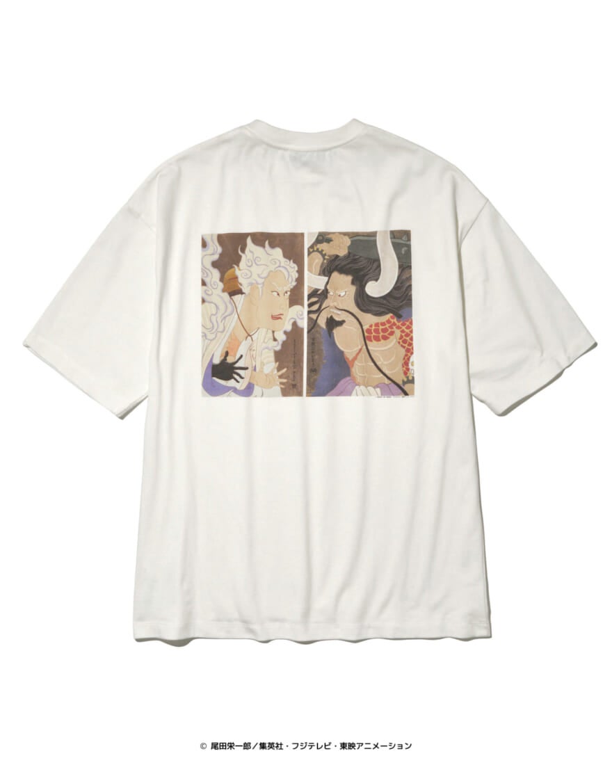 ワンピースとパブリック東京のコラボレーションTシャツの裏面のプリント