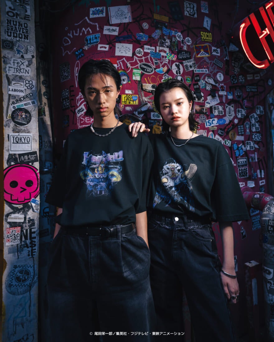 ワンピースとパブリック東京のコラボレーションTシャツのビジュアル
