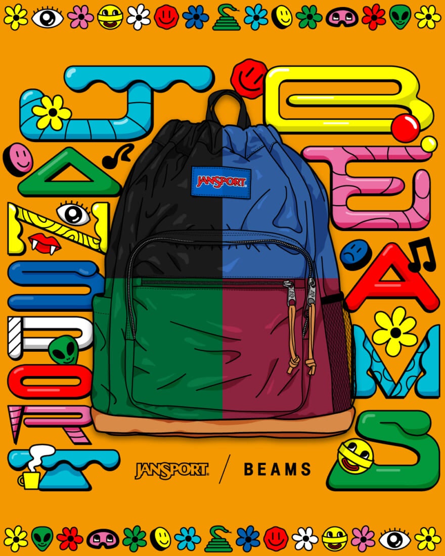 JANSPORTとBEAMS とのコラボレーションアイテムのリュックサックのビジュアル