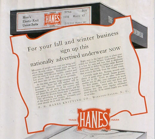 1927年のヘインズのの広告