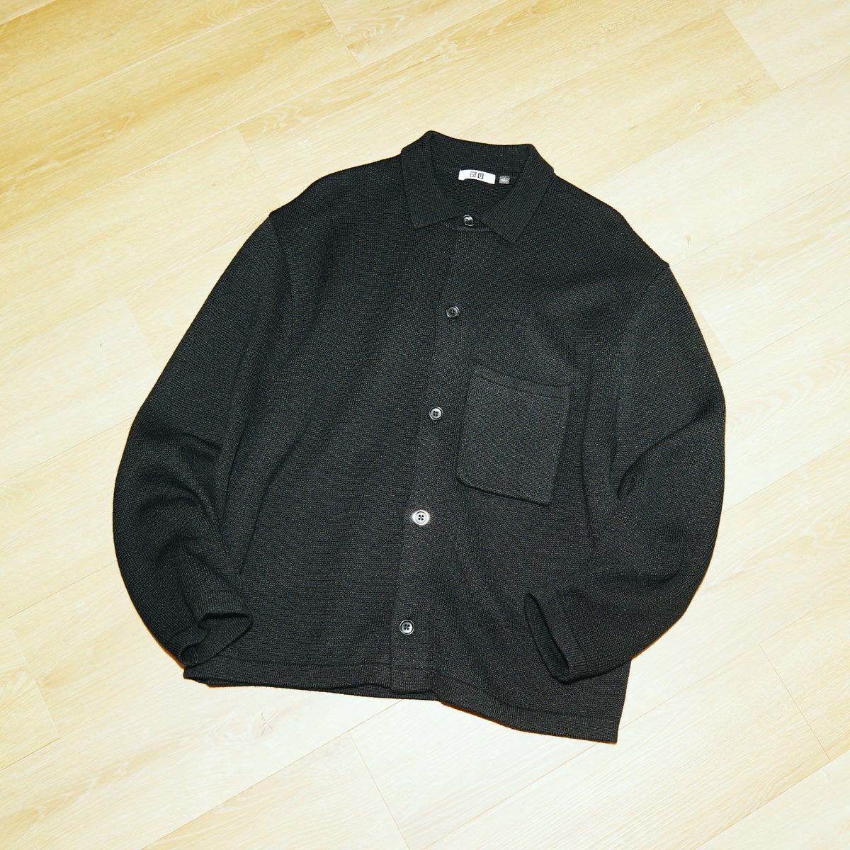 ニットオーバーシャツジャケット ユニクロu ブラック Mサイズ-