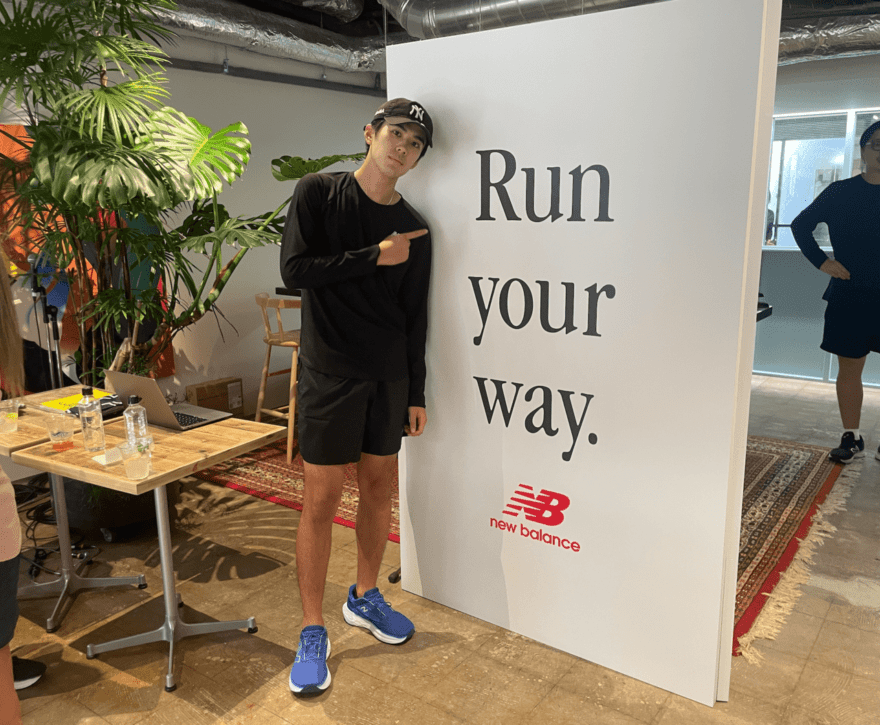 ニューバランス newbalance Fresh Foam X 1080 v13　BLUE　稲井孝太朗 ランニング　ゴール