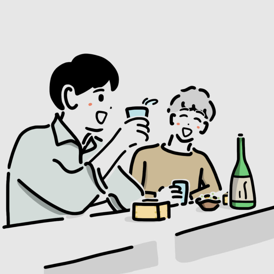 日本酒 イラスト　初心者 F