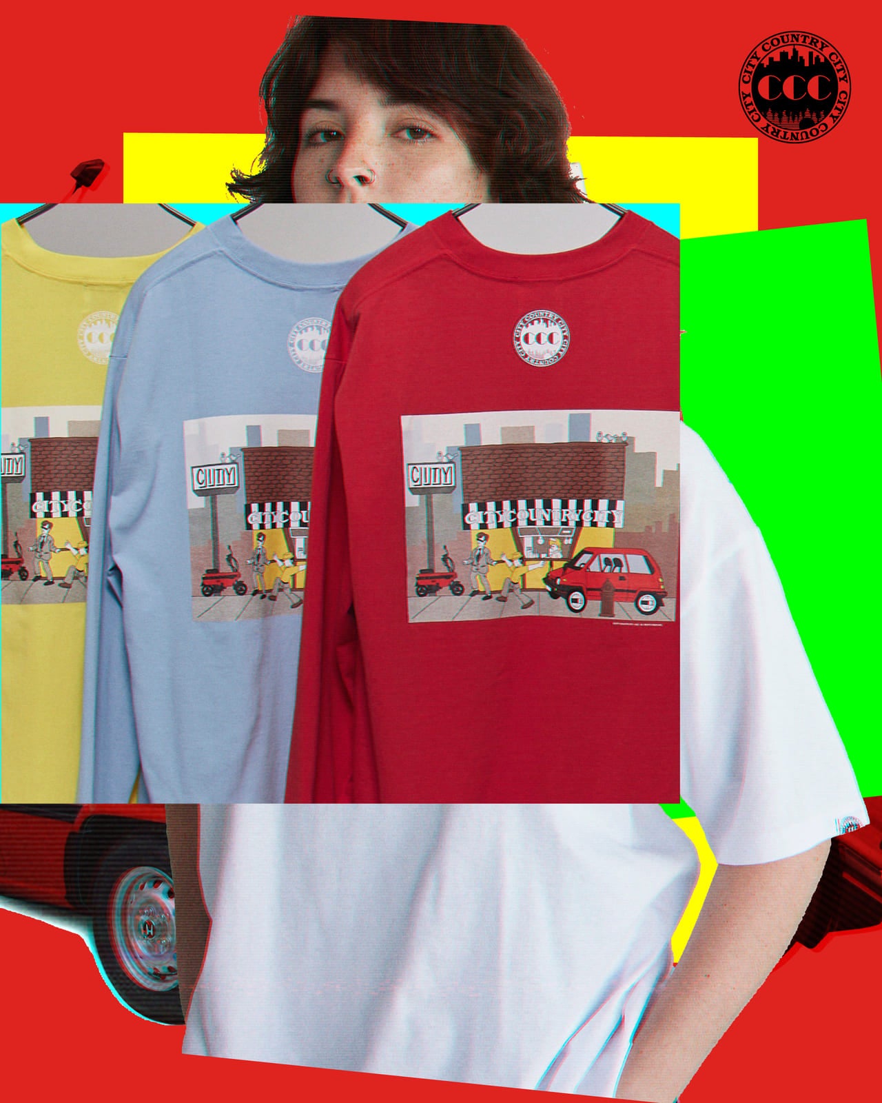 〈Honda(ホンダ)〉×〈CITY COUNTRY CITY(シティーカントリーシティー)〉×〈BEAMS(ビームス)〉のトリプルコラボ ロングTシャツ