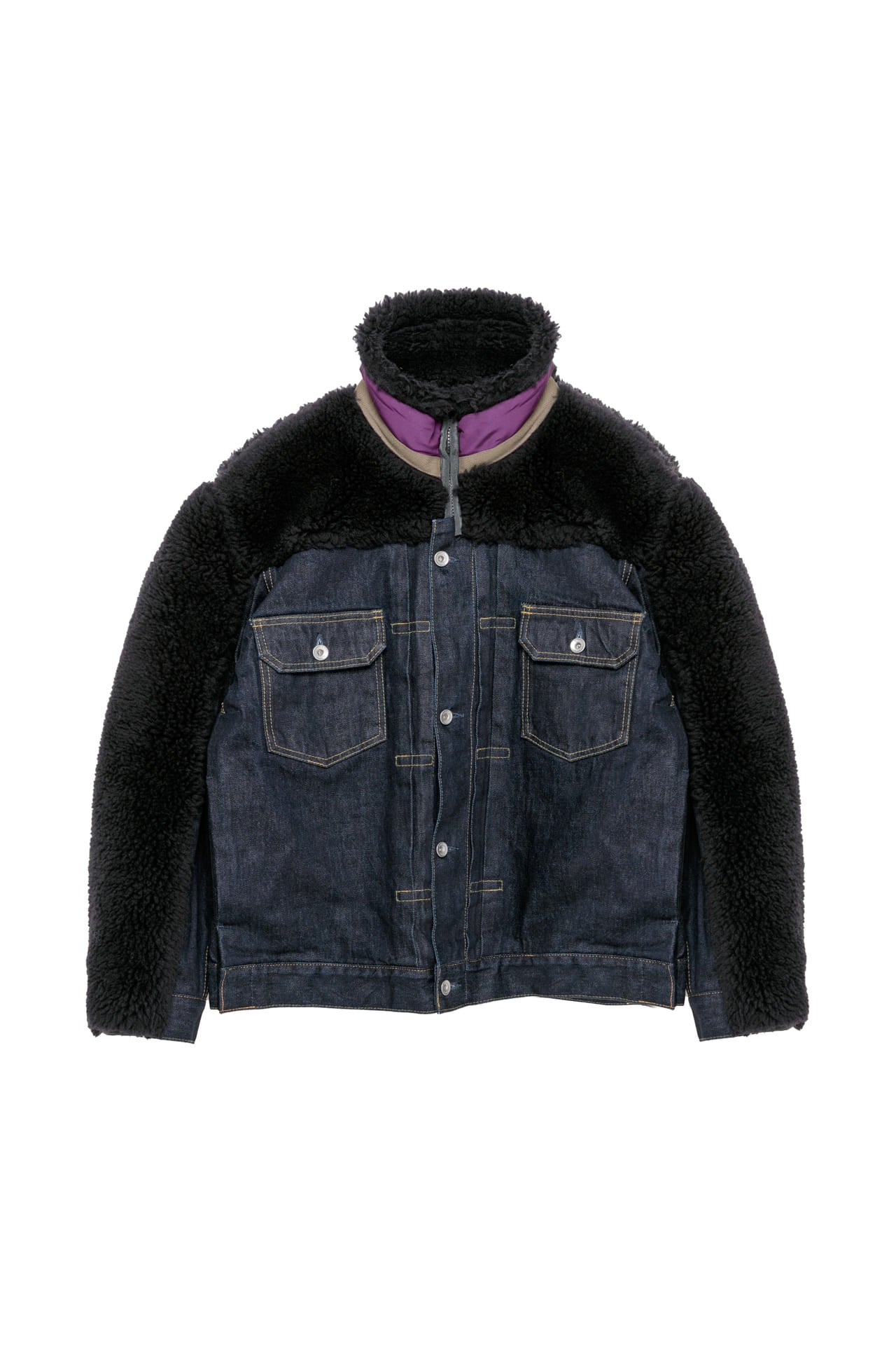 Faux Shearling x Denim Blouson　ブルー