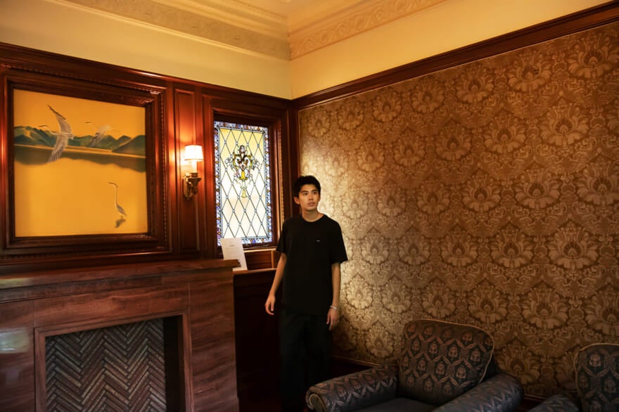 松籟閣 稲井孝太朗 新潟県 長岡市 日本家屋 アールデコ 応接室 ステンドグラス テッコー社