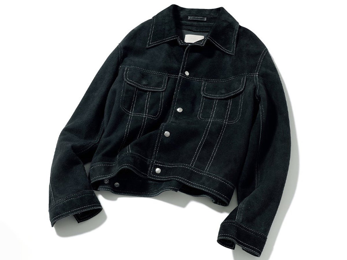 KHOKI No Collar Jacket サイズ2 ネイビー KHOKI No Collar Jacket サイズ2 ネイビー