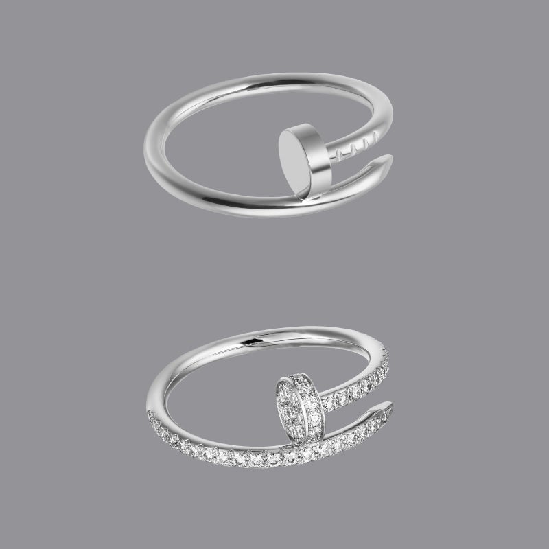 カルティエのリング「ジュストアンクル」の商品画像　結婚指輪　釘のモチーフ