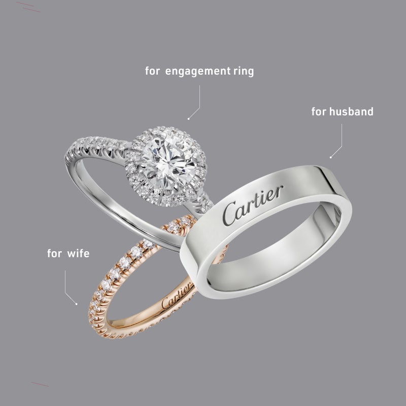 カルティエの結婚指輪と婚約指輪　おすすめの組み合わせ例2