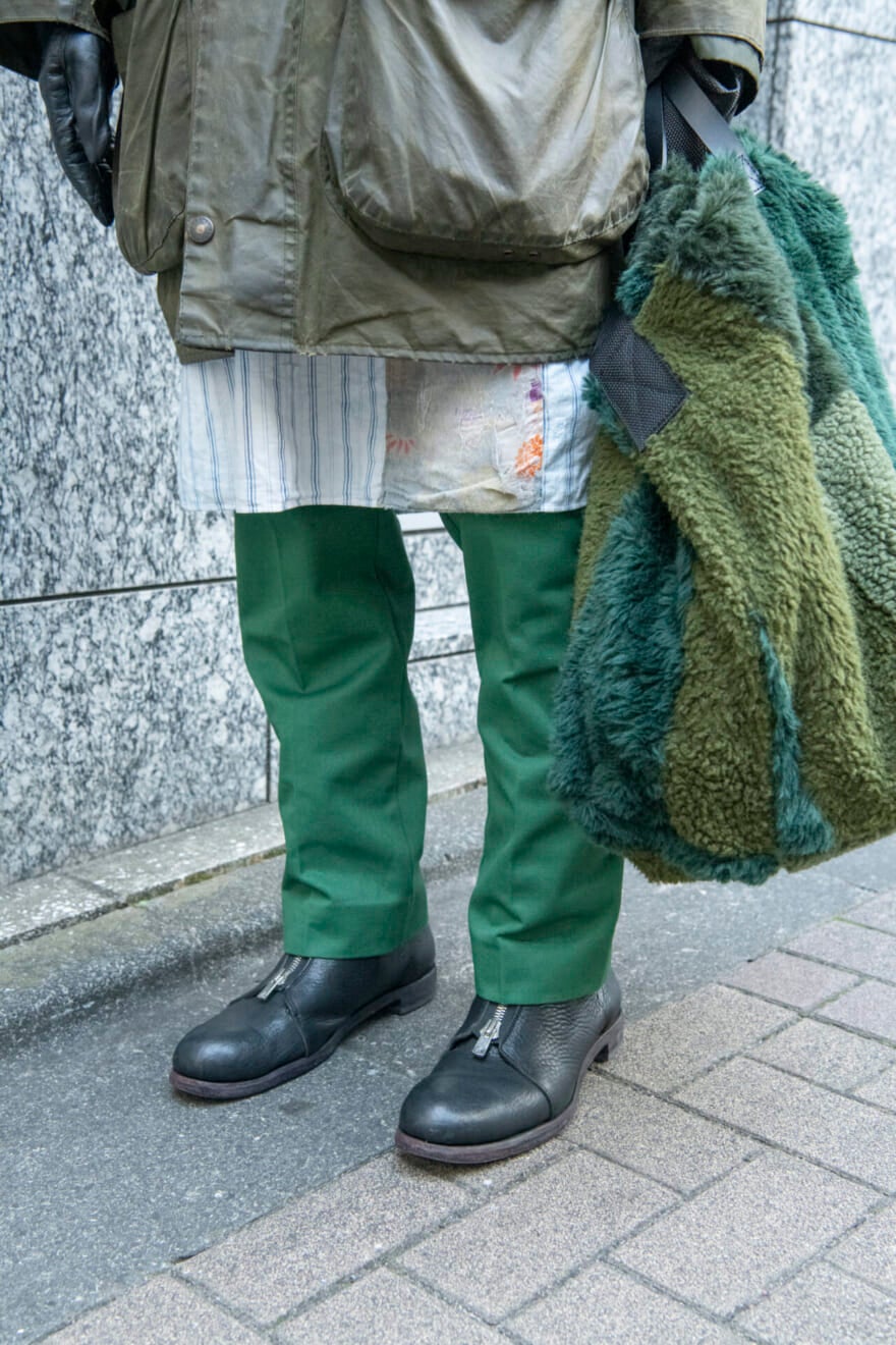 バブアー コート スナップ パンツ、靴