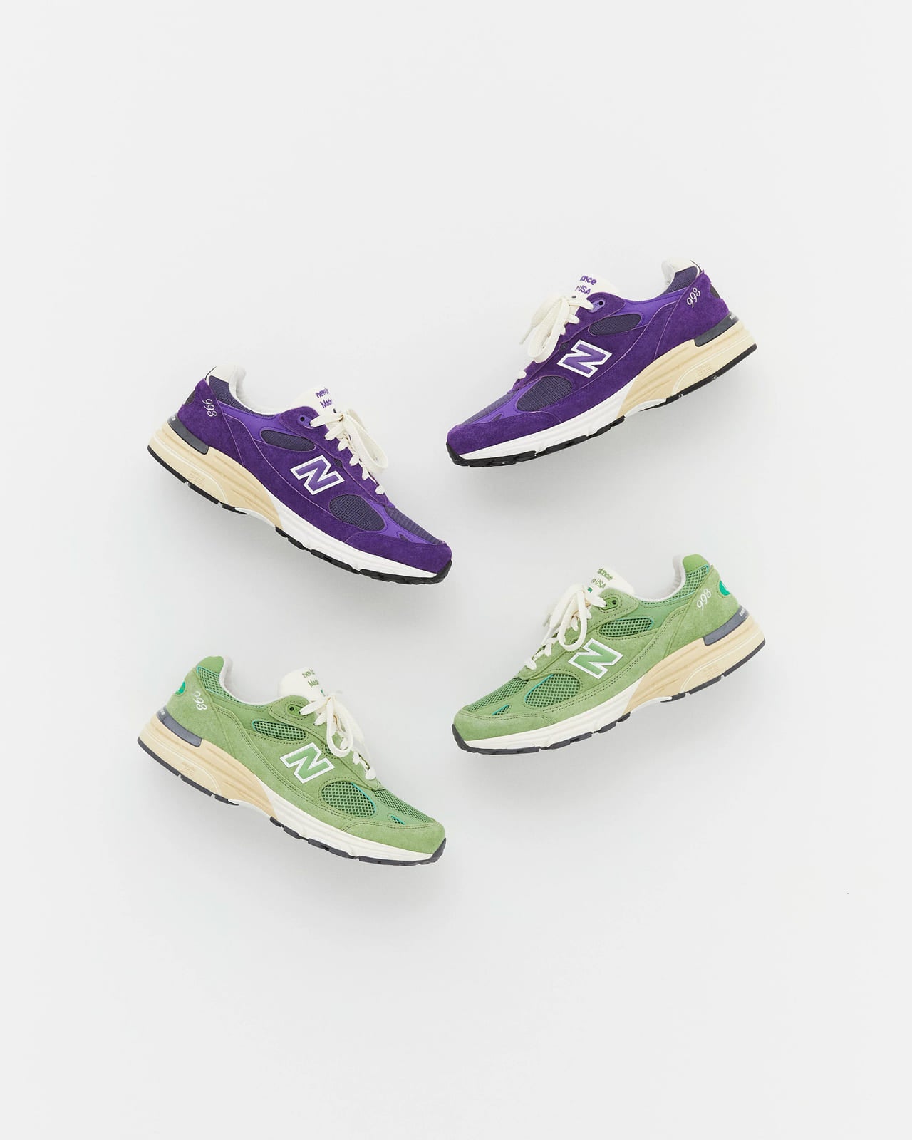 ニューバランス スニーカー Made in USA Spring /Summe 993 グリーン パープル