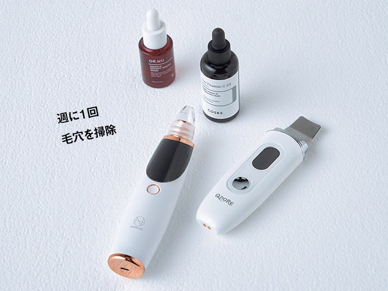 Q-ZIORE ウォーターピーリング・NANOA LIFTIA 毛穴吸引器・角質ケア美容液のDR.WU マンデリック インテンシブ 18%セラム・COSRX RXザ・ビタミンC23セラム