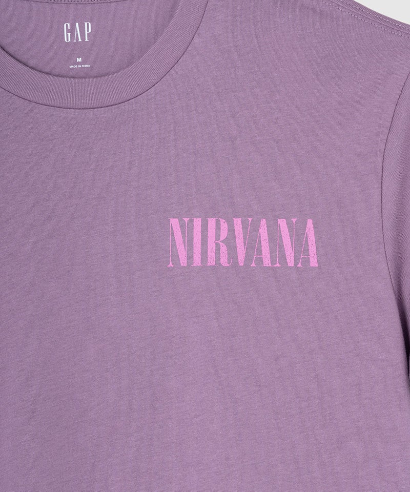Gapのニルヴァーナ（Nirvana）バンドTシャツ　ロゴのアップ