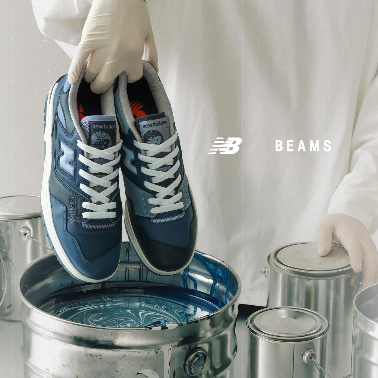 「New Balance(ニューバランス)」と「BEAMS(ビームス)」の別注 「BB550」　スニーカー　イメージビジュアル