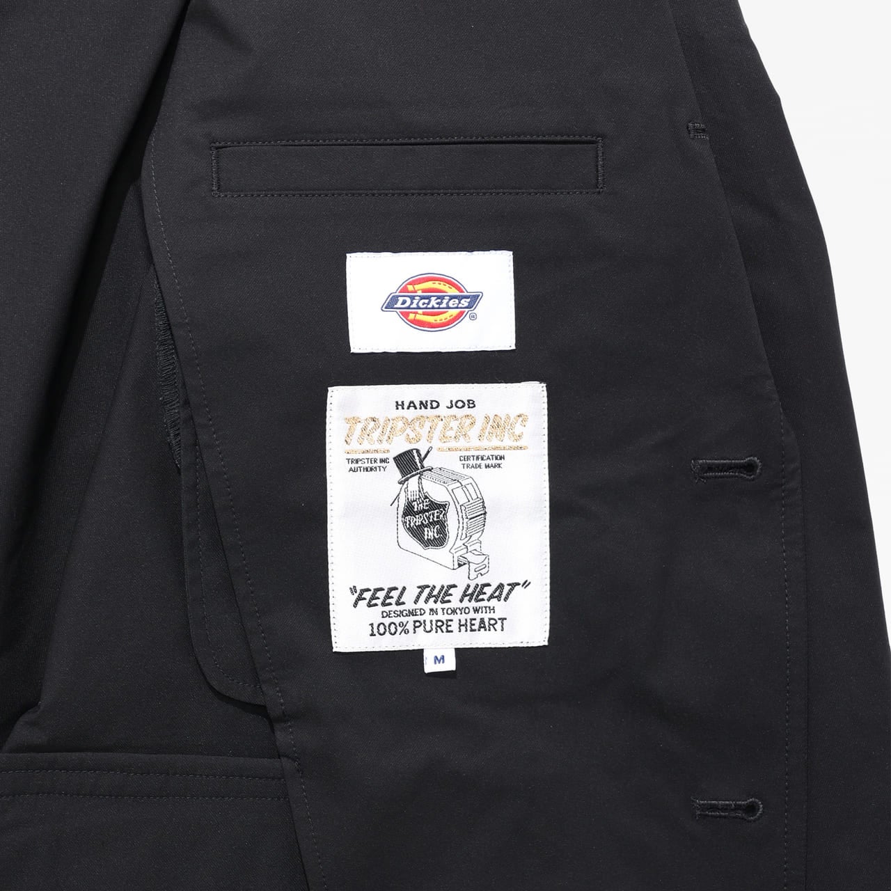 Dickies (ディッキーズ) TRIPSTER(トリップスター) コラボ 新作スーツ ブラック ジャケット 内側
