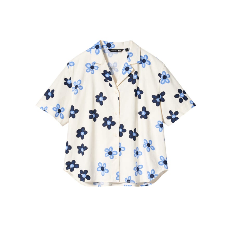 UNIQLO x Marimekko（ユニクロ x マリメッコ）　オープンカラーシャツ　ホワイト