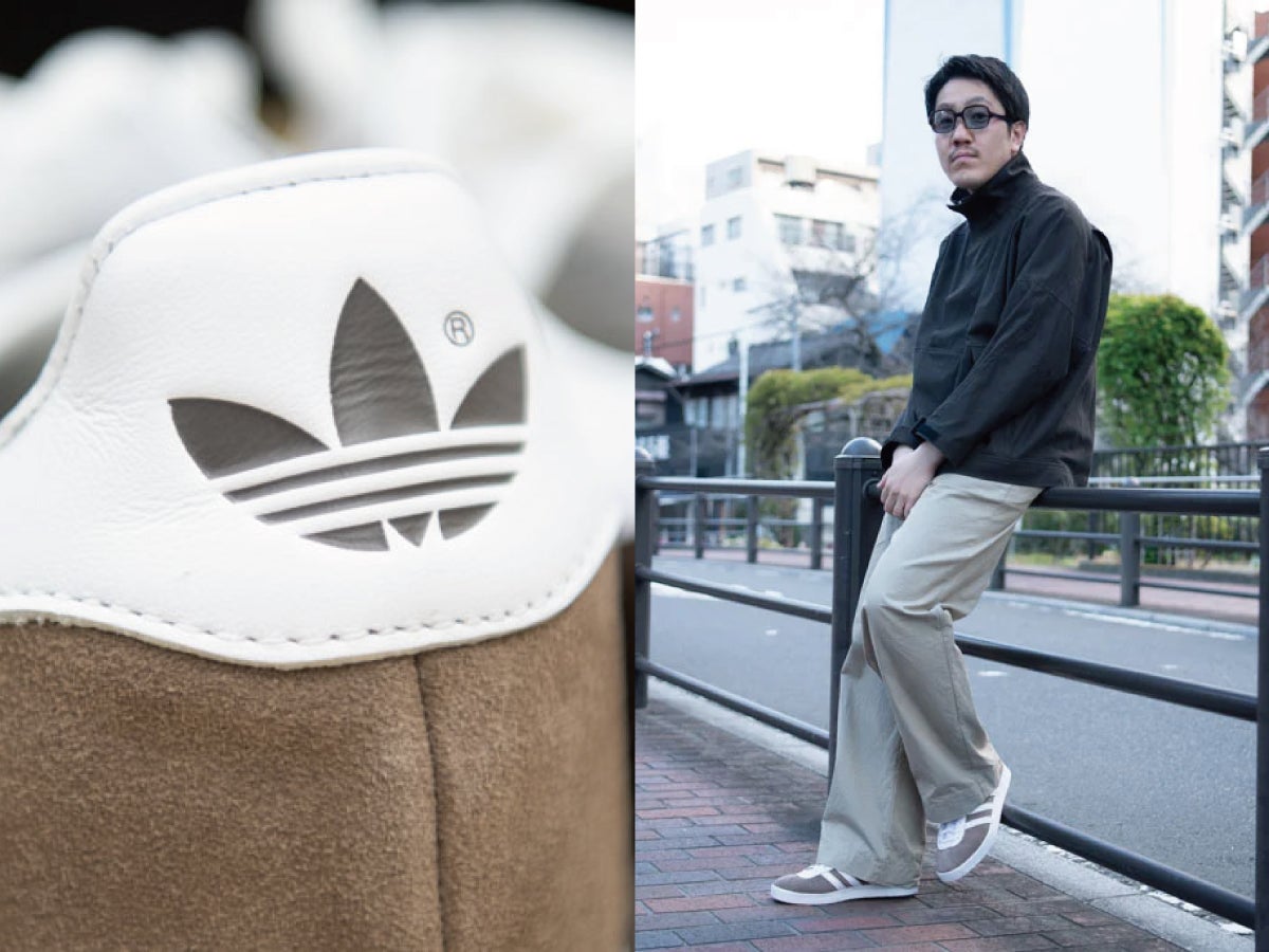 素材感で遊ぶ、「アディダス」ローテクの大人な着こなし方。【オシャレな人が買ってよかった新作アイテムスナップ／DAY12】