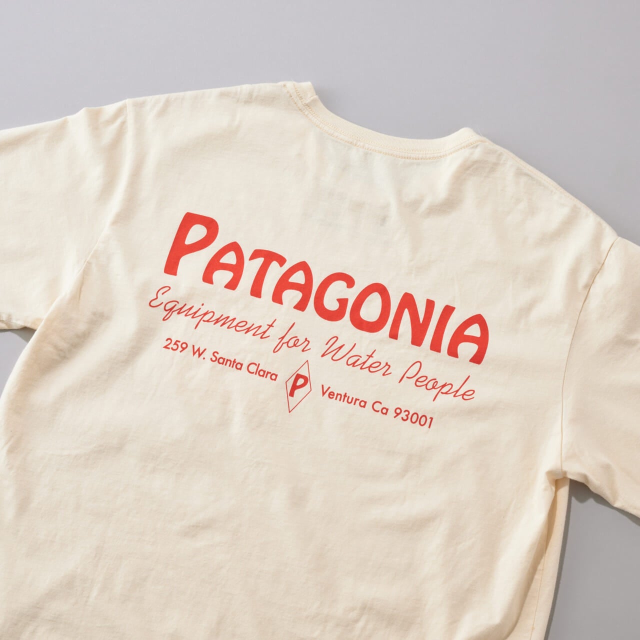 パタゴニアのメンズ・ウォーター・ピープル・オーガニック・ポケット・Tシャツ バックプリント