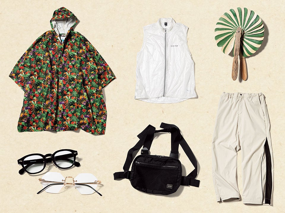 ポーターのチェストバッグに、折り畳みできるモンベルのベストをIN。大自然型フェスの常連が教えてくれた！120％楽しむギア＆ウエア７選。［PORTER ／mont-bell…］