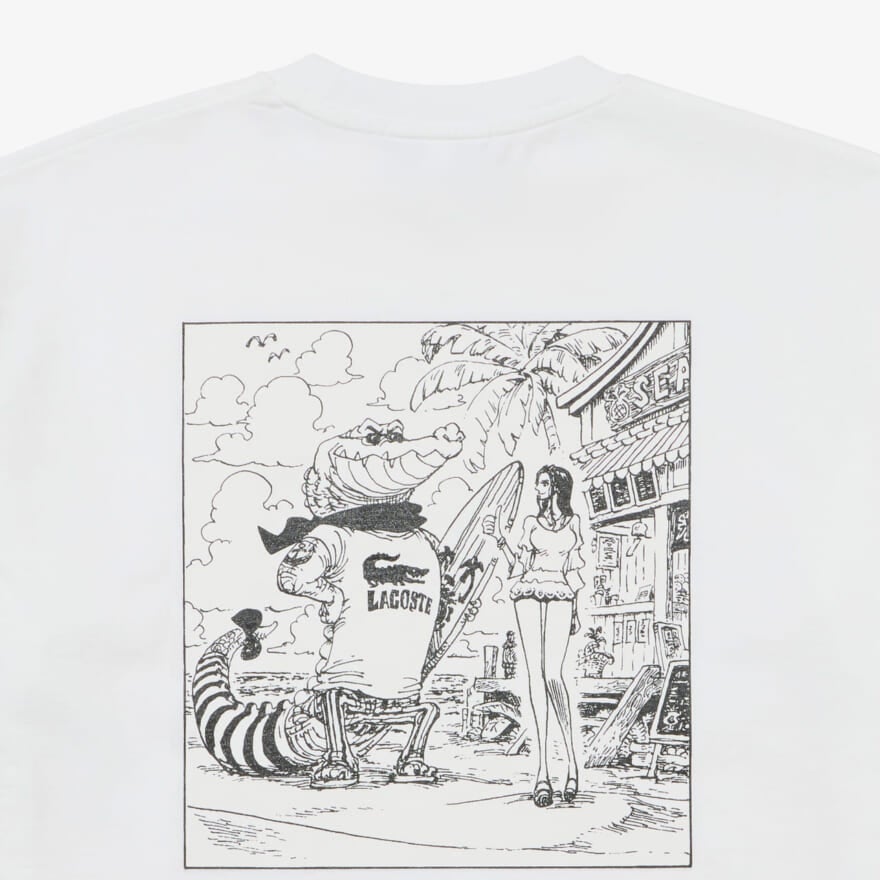 「ラコステ」と「ONE PIECE(ワンピース)」のコラボ ワニロゴTシャツ イラスト