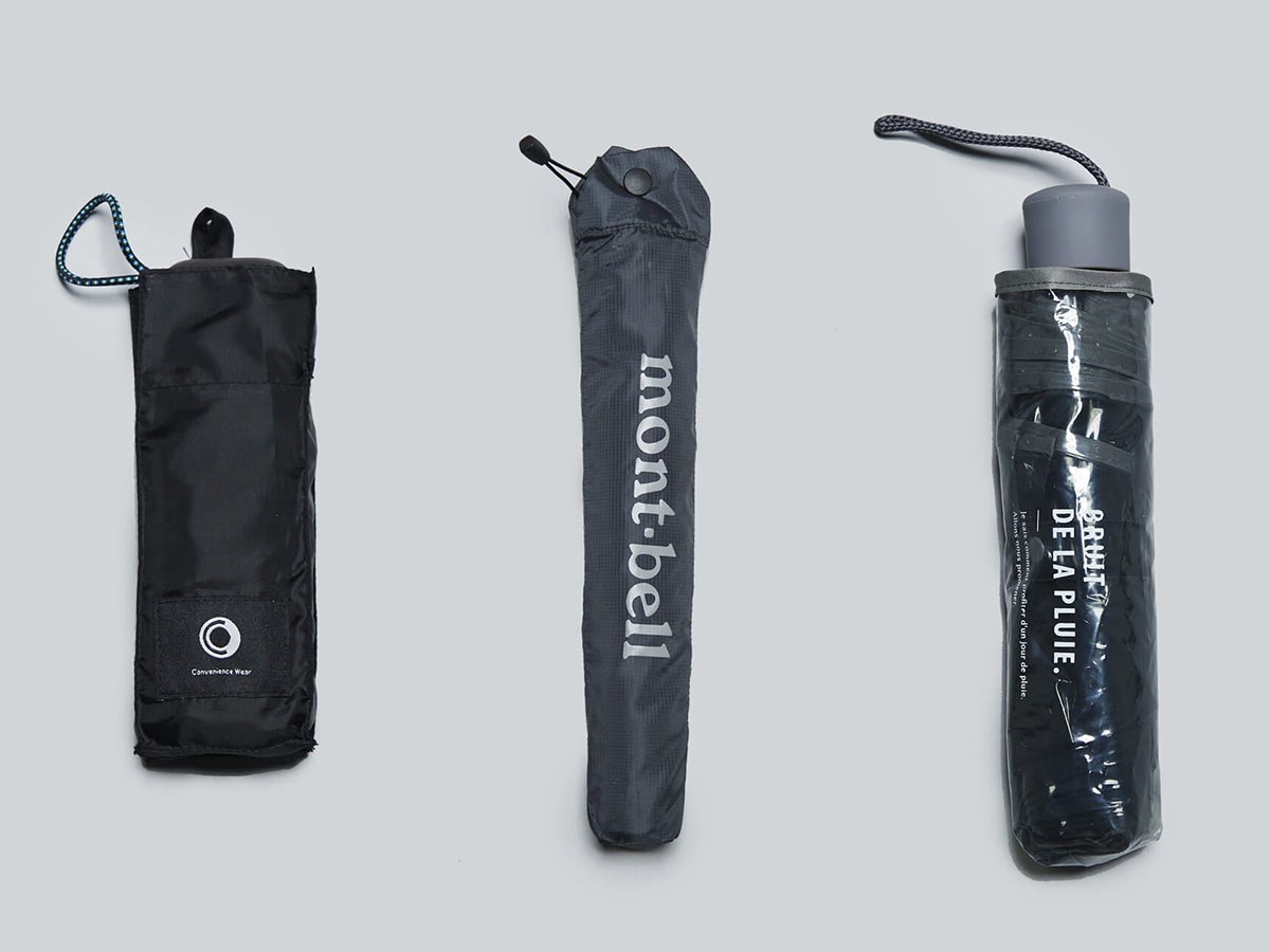 1,100円から！ モンベル、ファミマ、３コインズ…コスパ最高はどれ!? スタイリストがオススメする「折りたたみ傘」３本を比較してみた！サイズや使用感を本音レビュー！