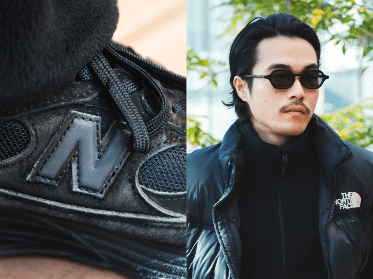 「ニューバランス」と「ザ・ノース・フェイス」をオールブラックで！ タイトにまとめたヘアでスタイリッシュに【おしゃれな人の冬ヘアとファッションSNAP！】