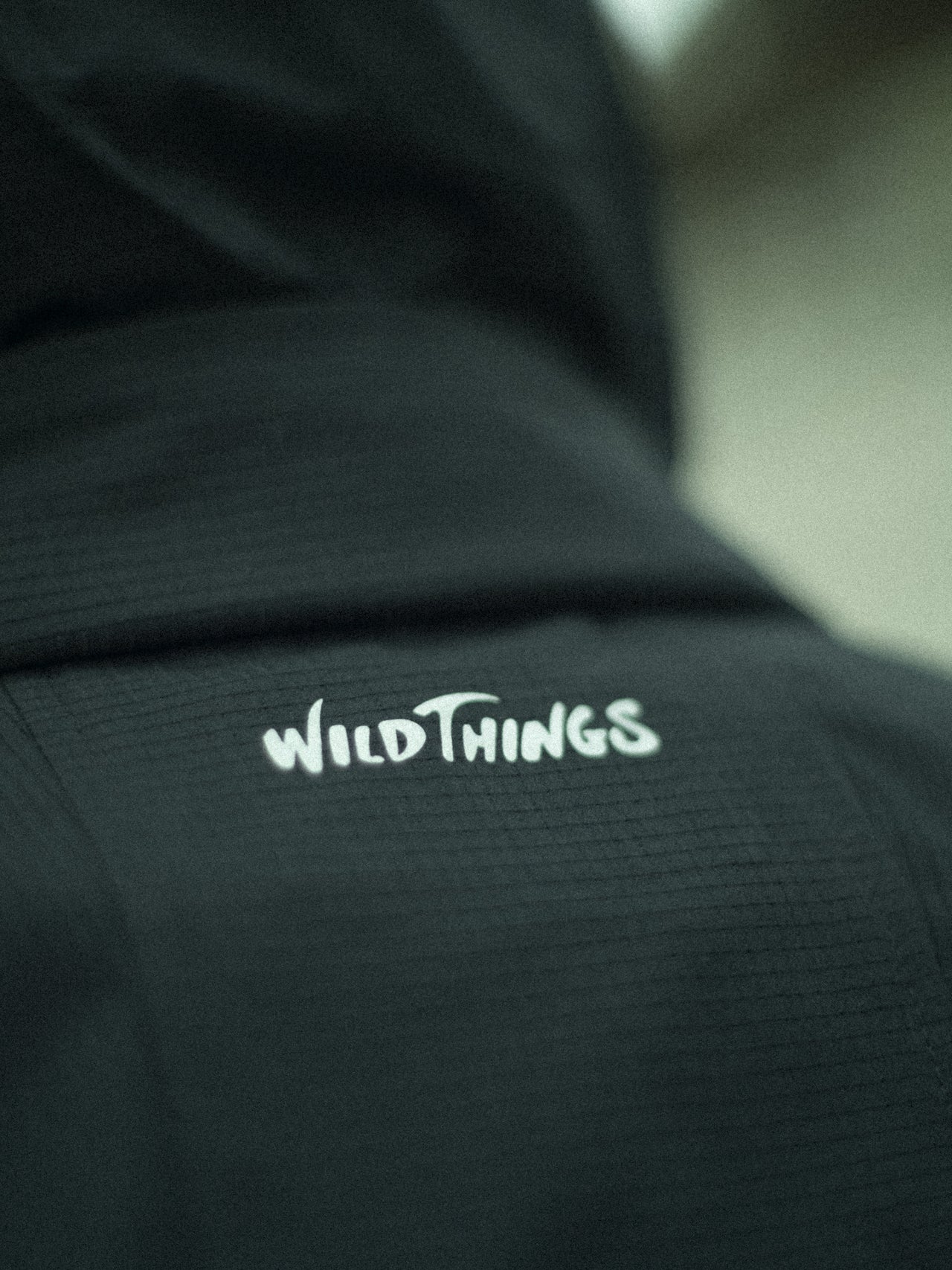 WILD THINGSの黒いジャケットのブランドロゴ