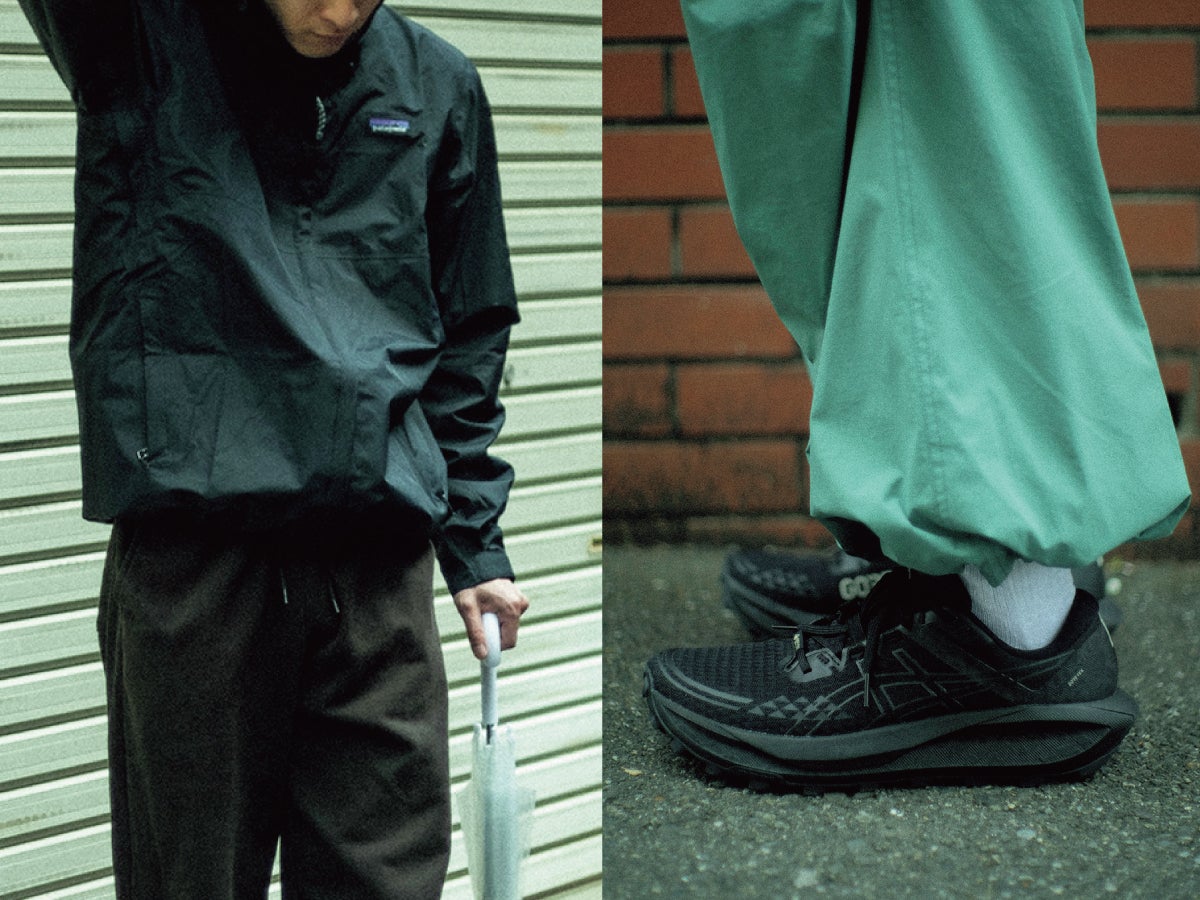 おしゃれな人たちの【雨の日に頼れる黒アイテム６選】「ザ・ノース・フェイス」のコートや「パタゴニア」の定番名品、「アシックス」のゴアテックススニーカー…