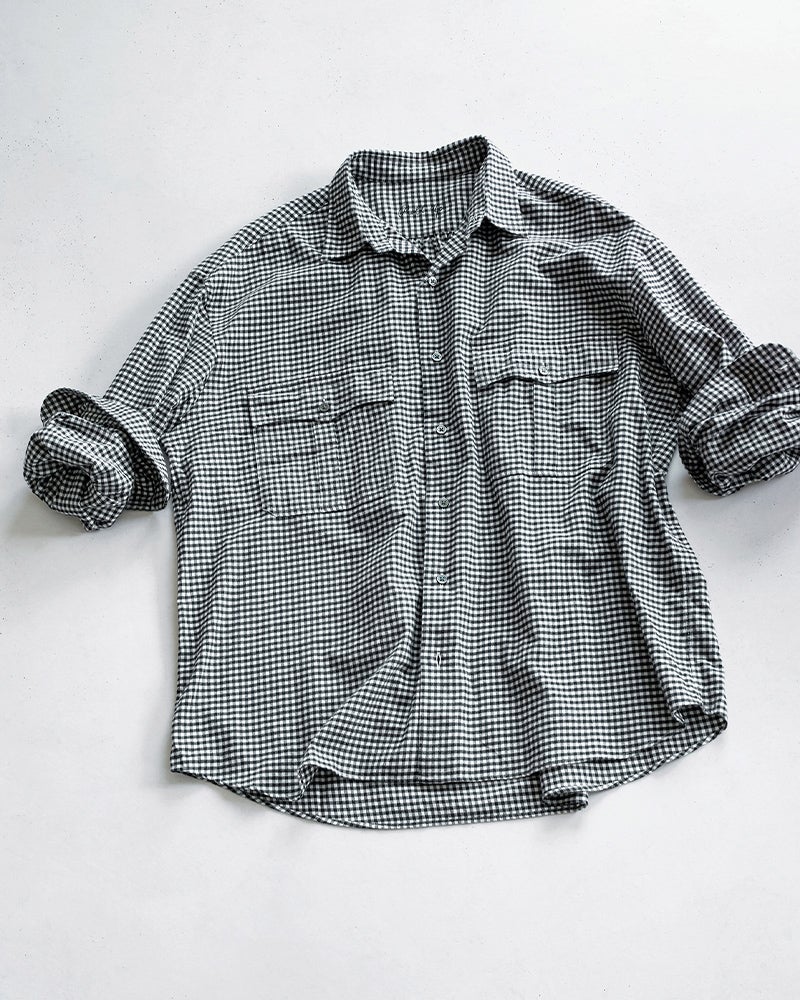 PORTER CLASSICのROLL UP FLANNEL GINGHAM CHECK SHIRT