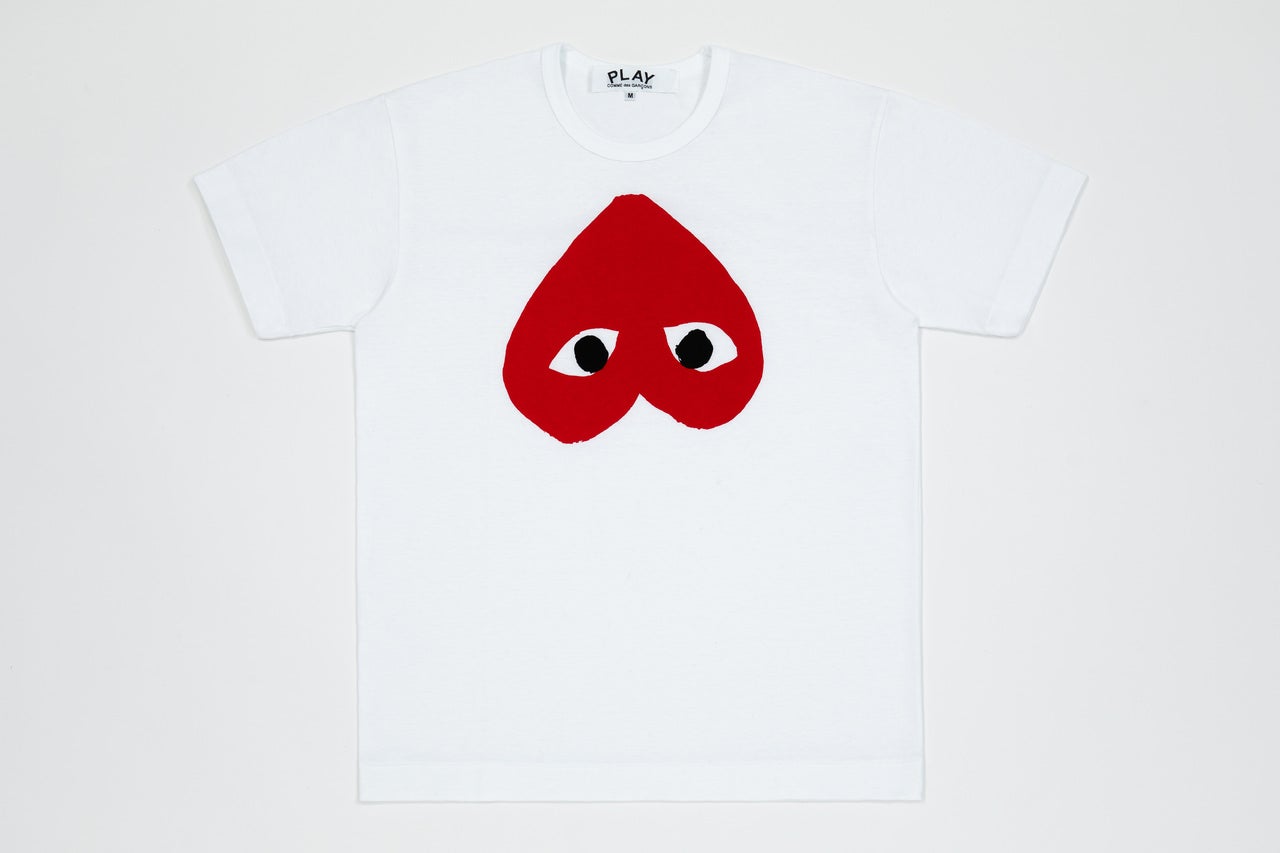 PLAY COMME des GARÇONS のビッグシルエットTシャツ レッド 逆さ