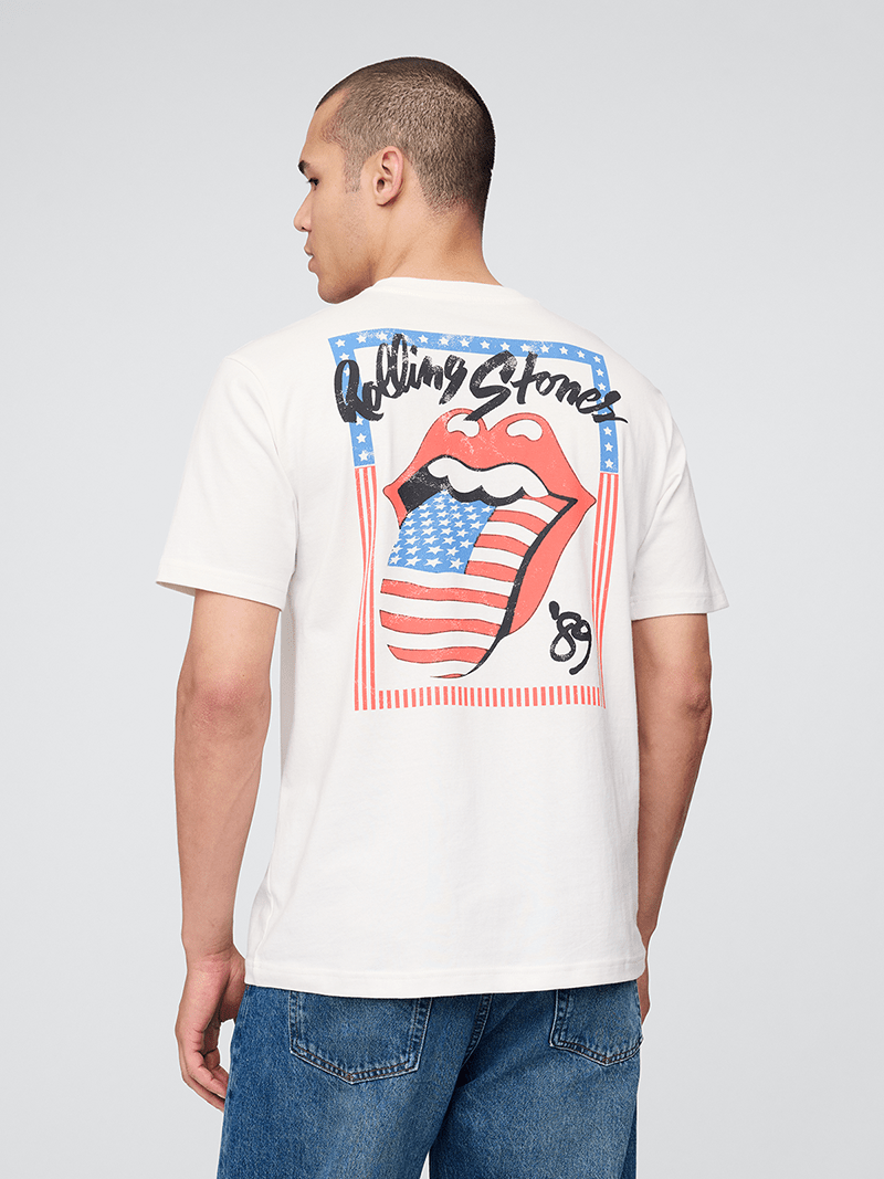Gap(ギャップ)のローリング・ストーンズTシャツの背面 2025