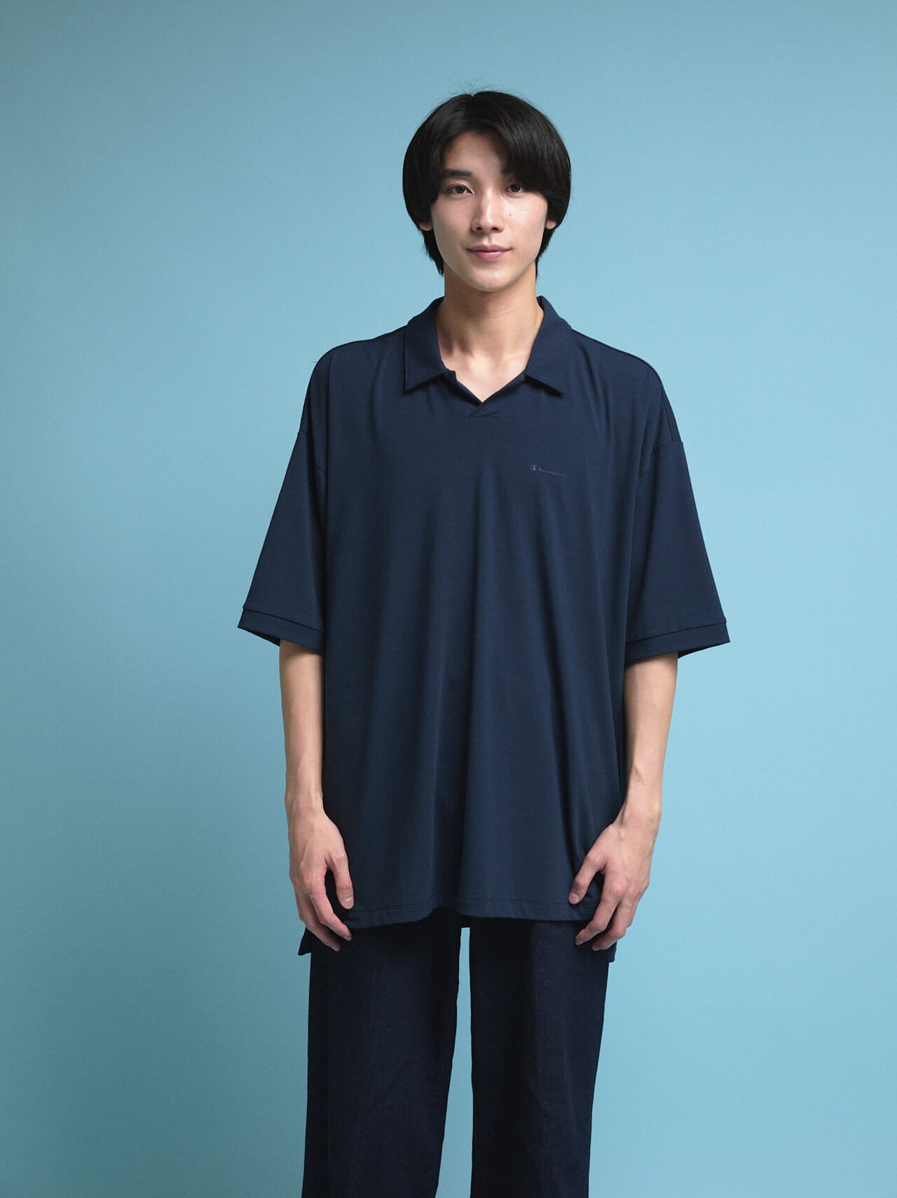 チャンピオン ブラック エディションの涼なポロシャツ　スキッパーTシャツ 25SSを服好きが試着＆本音レビュー