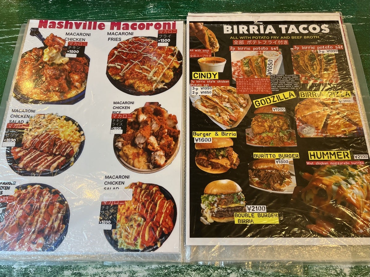 GRINGO TACOS メニュー表　２