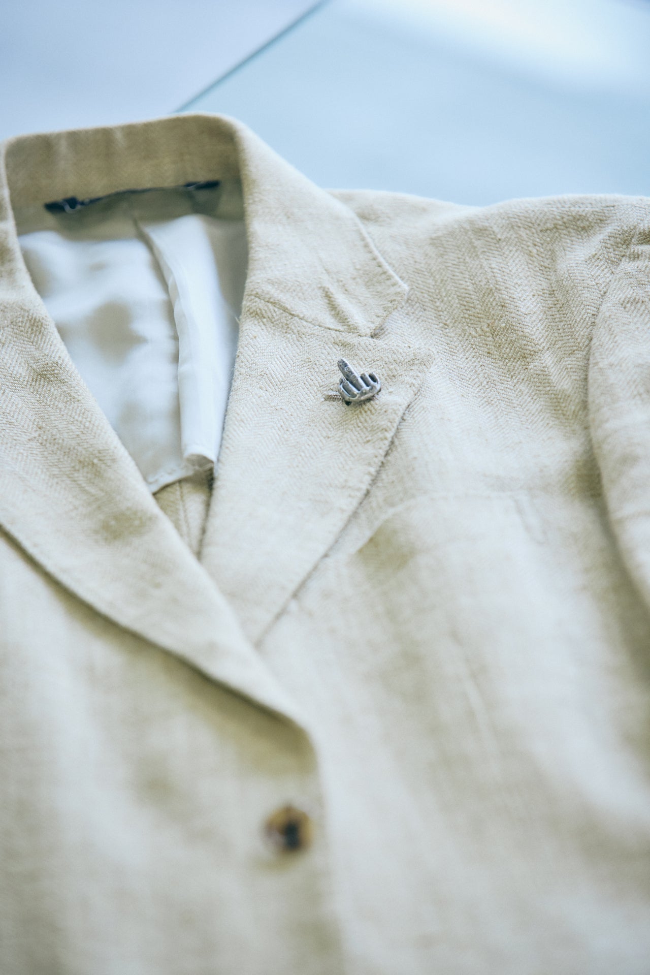 オシャレな人が買ってよかった「ポロ ラルフ ローレン／POLO RALPH LAUREN」のリネンジャケットのラペル