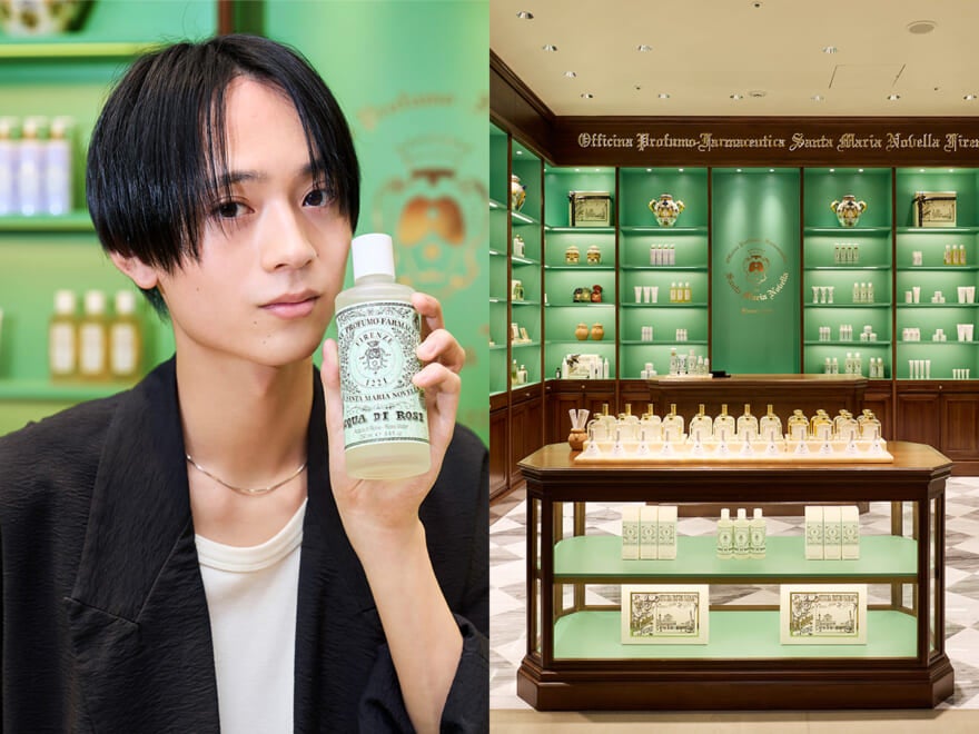 “世界最古の薬局”サンタ・マリア・ノヴェッラでは何を買うべき？渋谷PARCOのショップで、メンズノンノモデルが香りとスキンケアを体験
